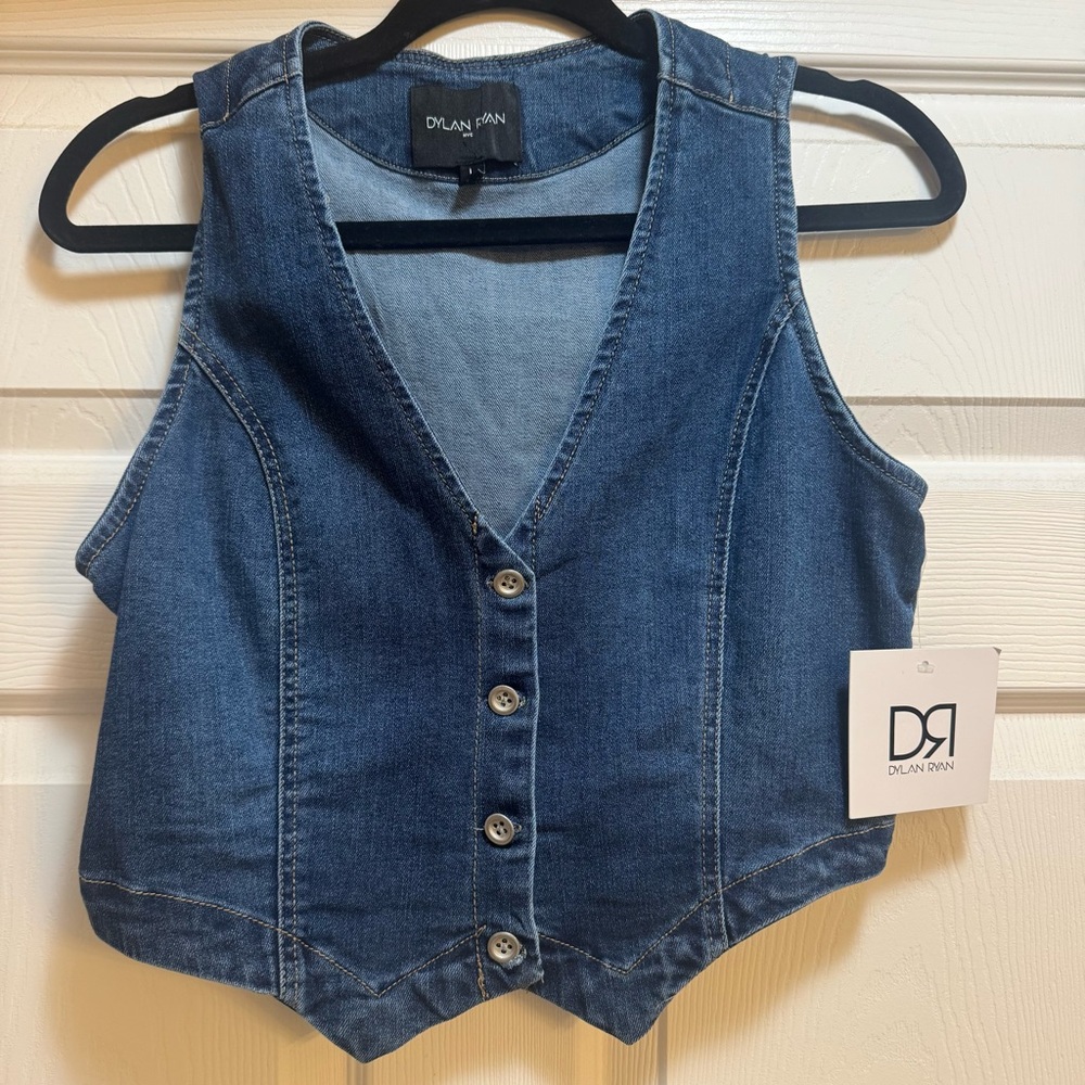 Dylan Ryan Blue Denim-Style Vest